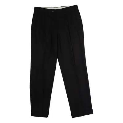 CINO RIZZI Pleated Mens Trousers Black Regular Straight W34 L32