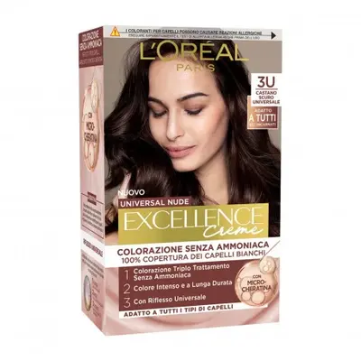L'Oreal Paris Excellence Universal Nude Permanent Hair Color Without Ammonia No.3U Universal Dark Brown