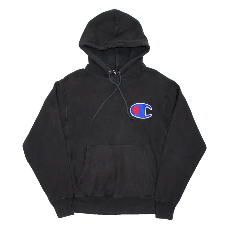 CHAMPION REVERSE WEAVE Mens Black Hoodie M