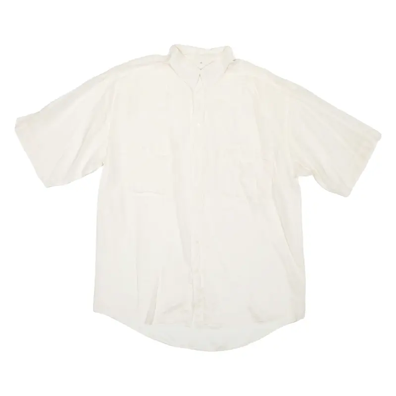 E.B. COMPANY Mens Plain Shirt Beige Silk L