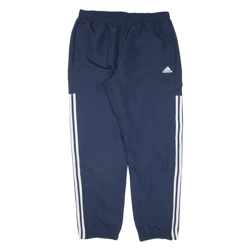 ADIDAS Mens Track Pants Blue Tapered L W32 L29
