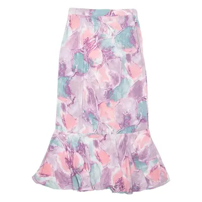 Womens Peasant Skirt Pink Long Crazy Pattern S