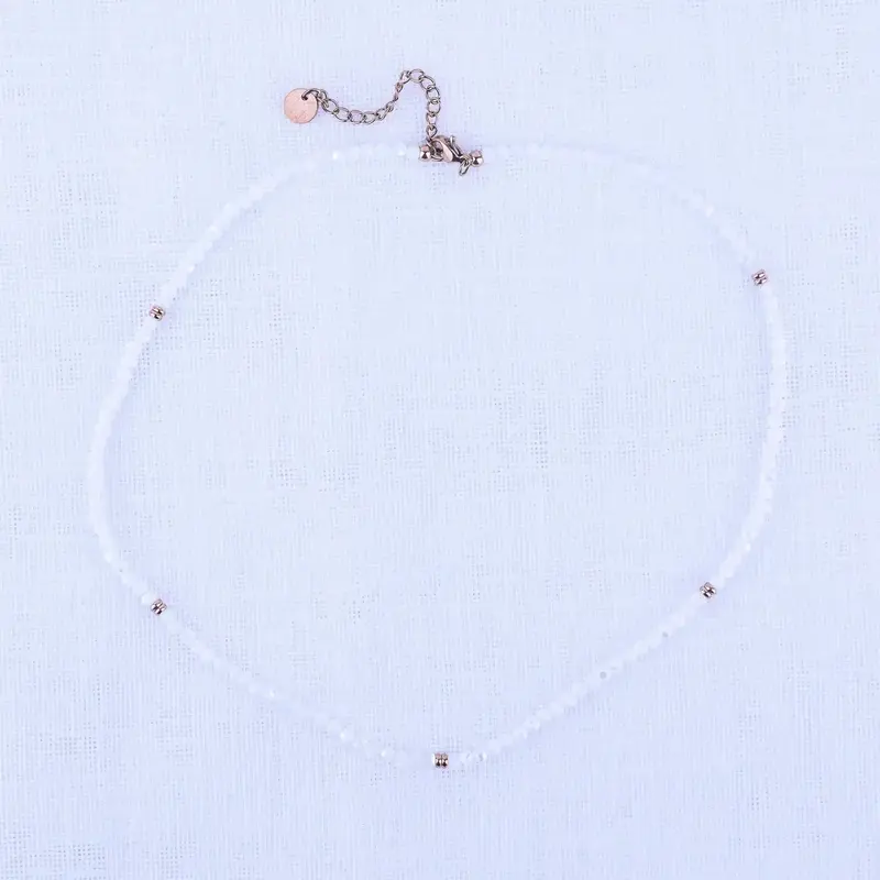 MICRO EARTHSTONE NECKLACE COLLECTION by The Inspiration Co. - 4mm Natural Earth Stone 16-18 Inch Adjustable Chain Dainty & St...