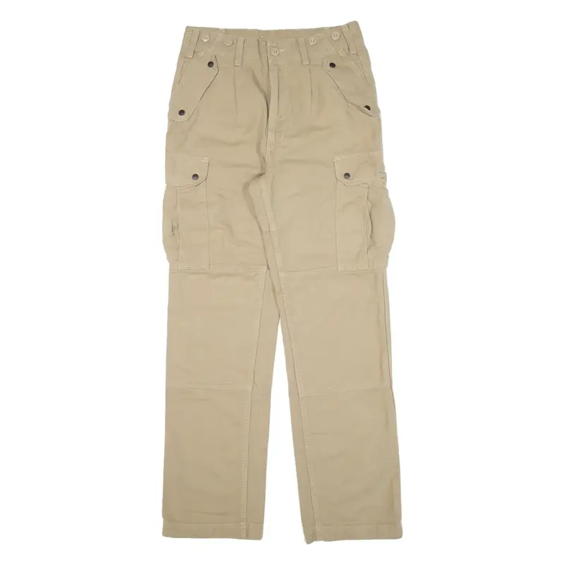 Military Cargo Mens Trousers Beige Regular Straight W32 L32