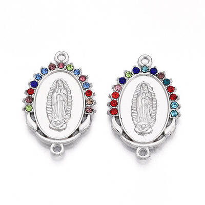 Alloy Rhinestone Connector Charms