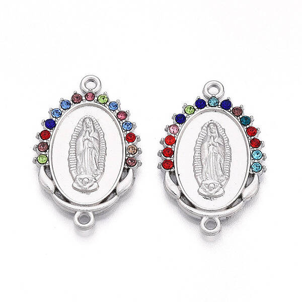 Alloy Rhinestone Connector Charms