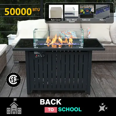 NAGA BAHNA Fire Pit Propane Gas FirePit Table 43\