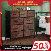 [Summer Deal] 9-Drawer Dresser, Storage Unit Organizer Chest for Clothes, Tall Dresser & Chest for Bedroom, Hallway, Living R...