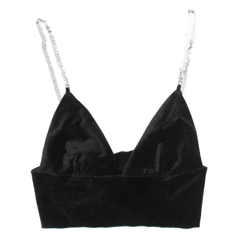 ZARA Womens Camisole Corset Black V-Neck Sleeveless XS