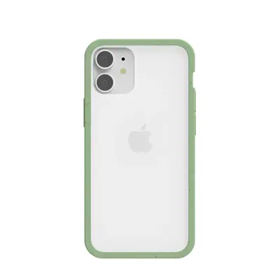 Clear iPhone 12 Mini Case with Sage Green Ridge