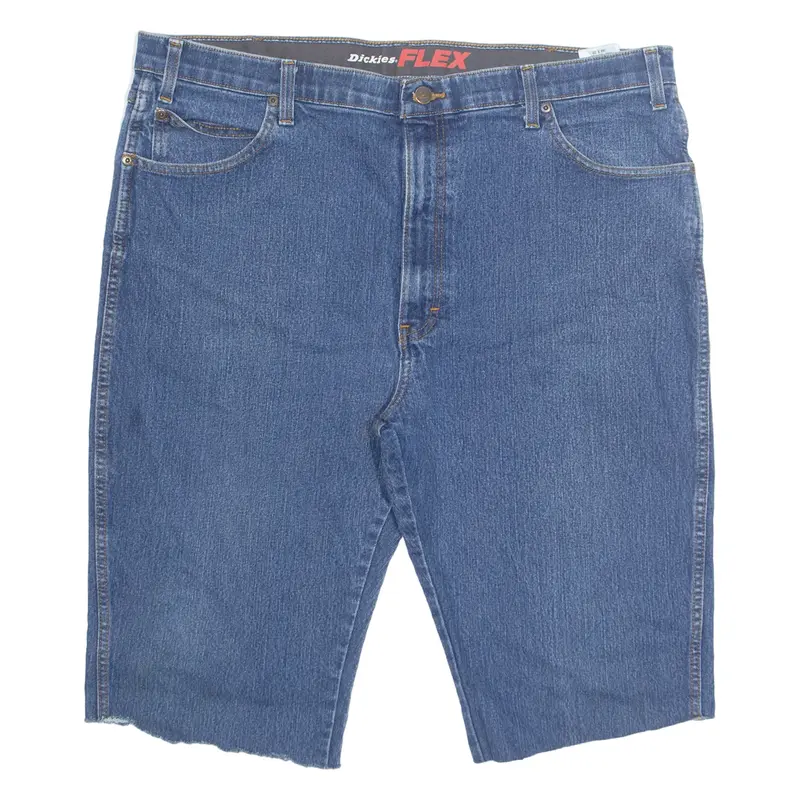 DICKIES FLEX Cut Off Mens Denim Shorts Blue 2XL W40