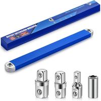 Heavy Duty Steel Offset Extension Wrench Set With 1/2-inch, 1/4-inch, 3/8-inch Drive Adapters, Adjustable 60° Swing Arm, Cha...