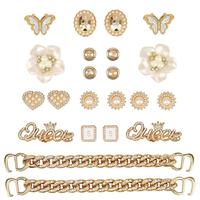 Bling Shoe Charms Girly Chain Shoes Accessories for Women Flower Clog Decoration Jewels Cute Dcor Girl Butterfly Decorations ...