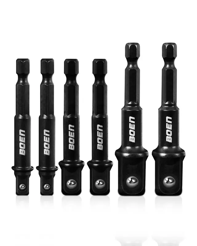 BOEN Impact Socket Adapter Set, 6-PCS Drill Bit Adapter with Bit Holder, Sizes 1/4\