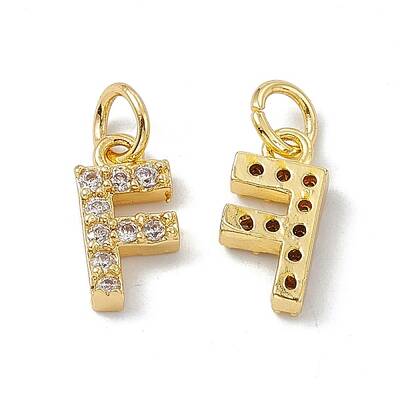 Real 18K Gold Plated Brass Micro Pave Clear Cubic Zirconia Charms