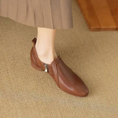 CHIKO Abbie Round Toe Block Heels Loafers Shoes