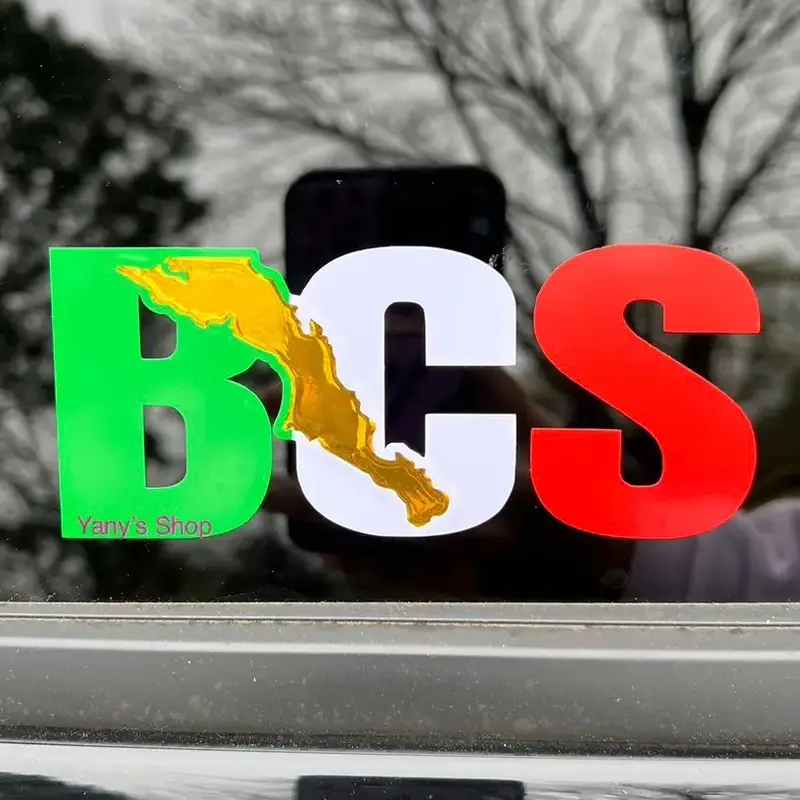 Estados de Mexico Car Decal Calcomanía de choche green,white,gold and red (bcs, tamps, jal, chih, coah, chis, gto, gro, oax)...