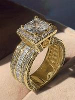 Elegant Artificial Zircon Decorated Rings for Women, Fashion Accessories for Women, Trendy All-match & Exquisite Jewelry for ...