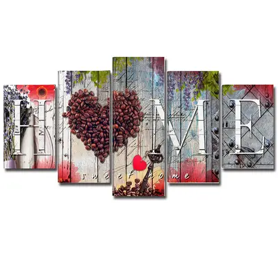 Home sweet home decoration board | Color: Red | Size: S | Style: No frame