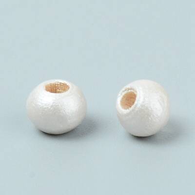 Spray Painted Natural Chinese Cherry Wood Beads