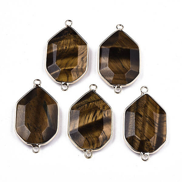 Natural Tiger Eye Links Connectors