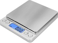 Small Digital Scale,3kg/0.1g,Kitchen Scale,Food Scale,with Blue Backlit LCD Display, 6 Units, Auto Off, Tare, PCS Function, S...