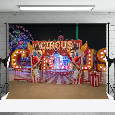 Tent Clown Ferris Wheel Circus Gate Photo Backdrop - Aperturee