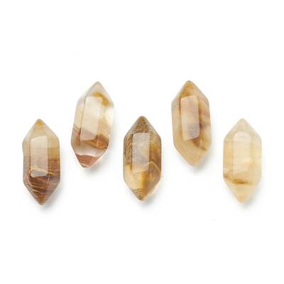 Faceted No Hole Synthetic Tigerskin Glass Double Terminated Points