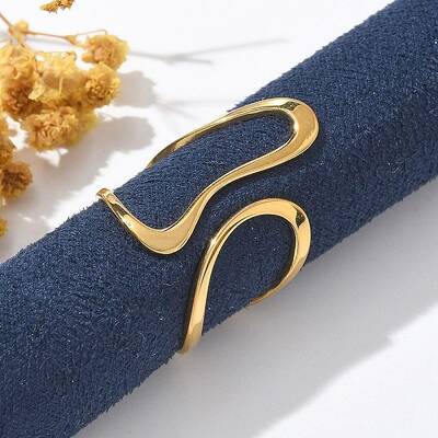 304 Stainless Steel Open Cuff Rings for Women
