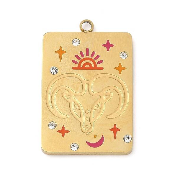 304 Stainless Steel Rhinestones Pendants