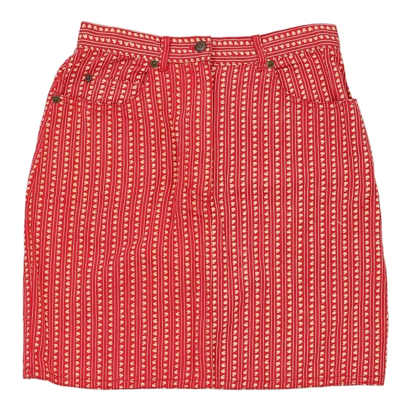 Maria Giaic Mini Skirt - 28W UK 8 Red Cotton