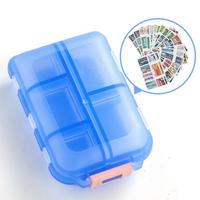 Portable Pill Storage Box with 147pcs Labels, 1 Count 10-grid Pill Tablet Organizer, Travel Medication Container  for Home Of...