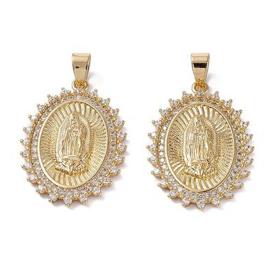 Brass Micro Pave Clear Cubic Zirconia Pendants