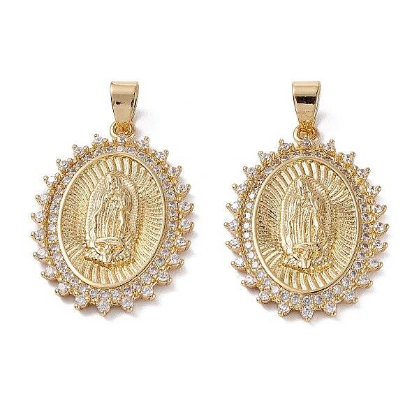 Brass Micro Pave Clear Cubic Zirconia Pendants