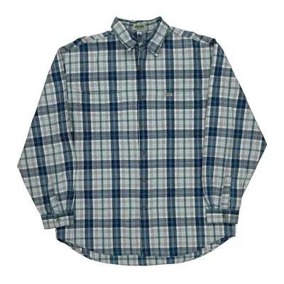 Made In Usa Guess Checked Shirt - Large Blue Cotton