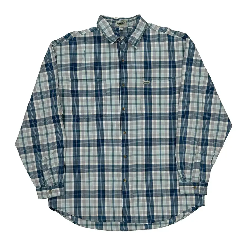 Made In Usa Guess Checked Shirt - Large Blue Cotton