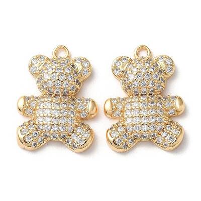 Real 18K Gold Plated Brass Micro Pave Cubic Zirconia Pendants
