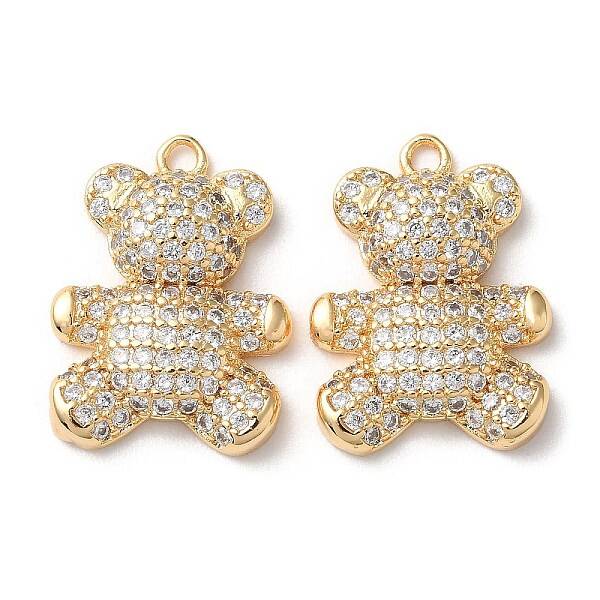 Real 18K Gold Plated Brass Micro Pave Cubic Zirconia Pendants