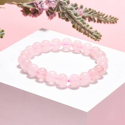 Natural Rose Quartz Beaded Stretch Bracelets