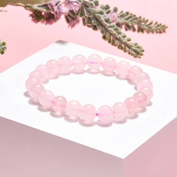 Natural Rose Quartz Beaded Stretch Bracelets