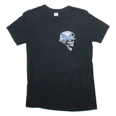 GILDAN Mens Biker T-Shirt Black S