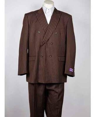 Brown and White Seersucker Suit