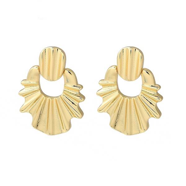 Rack Plating Brass Dangle Stud Earrings