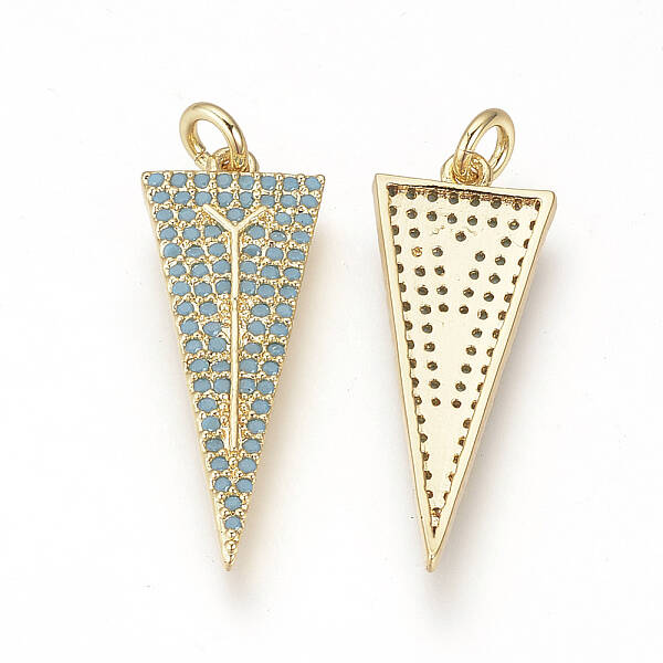 DIY Brass Micro Pave Cubic Zirconia Pendants
