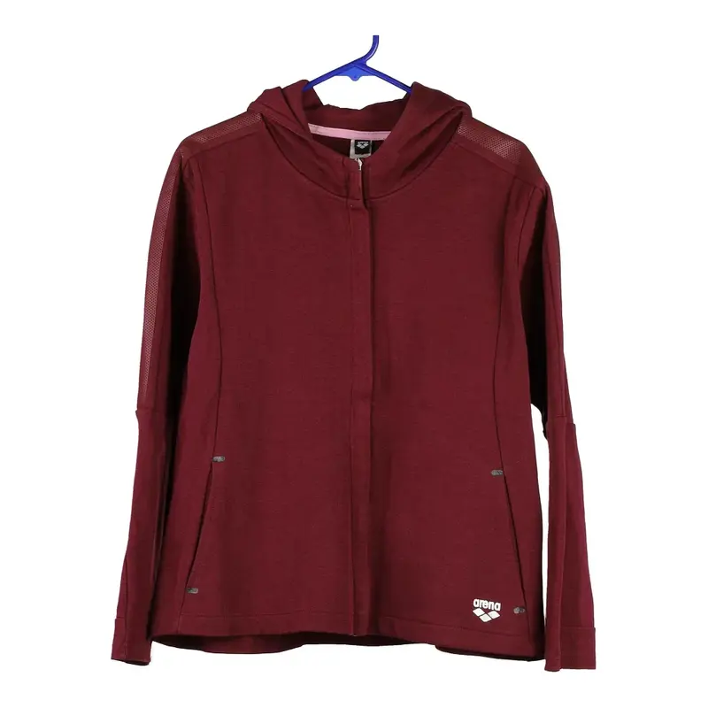 Arena Zip Up - Large Burgundy Cotton Blend