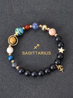 Constellation Design Black Onyx Beaded Bracelet, High Quality Bracelet, Fashionable Jewelry for Women & Men, Trendy All-match...