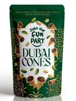 Just The Fun Part Dubai Cones with Chocolate & Pistachio Cream & Crispy Kadaifi Snack Bite Dessert Crunchy Sweet
