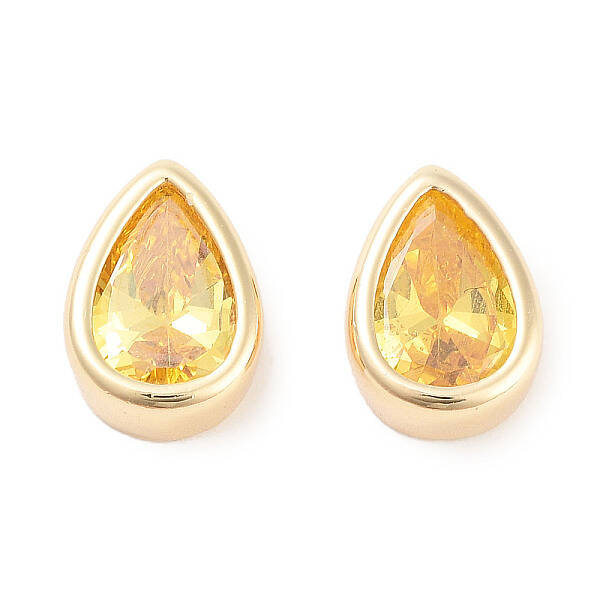 Brass Cubic Zirconia Beads