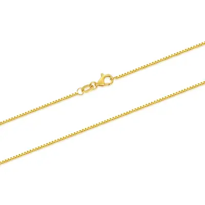 14K Gold 1mm Box Chain Necklace