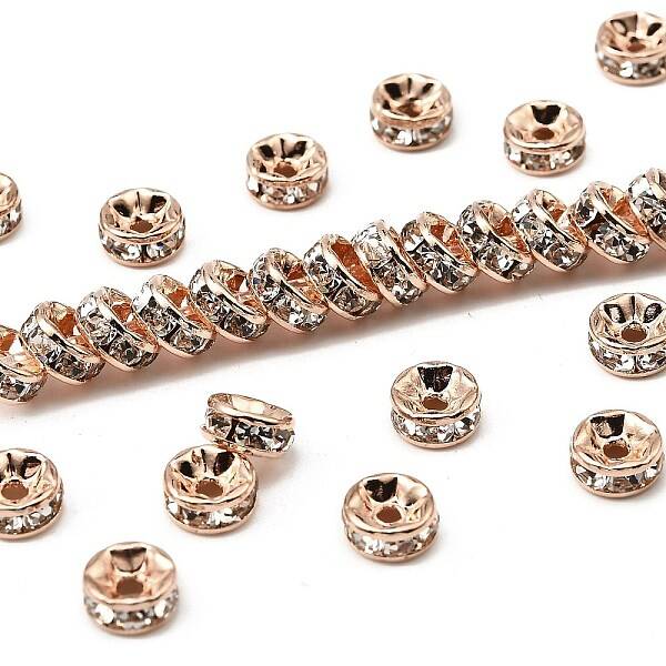Brass Rhinestone Spacer Beads